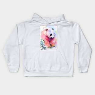 Panda Watercolor Portrait 1 Kids Hoodie